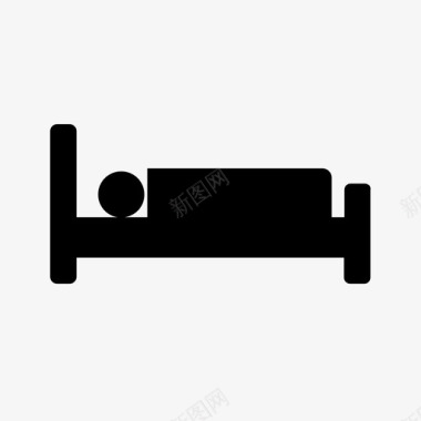 睡觉的人床卧室图标