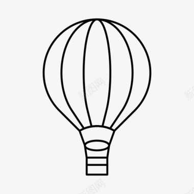 热气球飞行热气球飞行旅行图标
