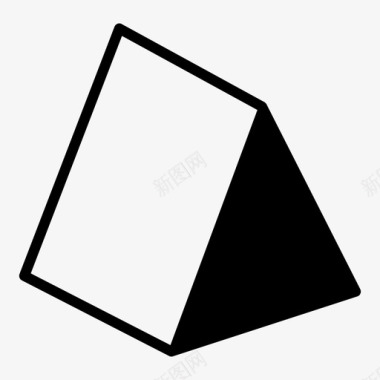 三角几何三角棱镜三维形状几何图标