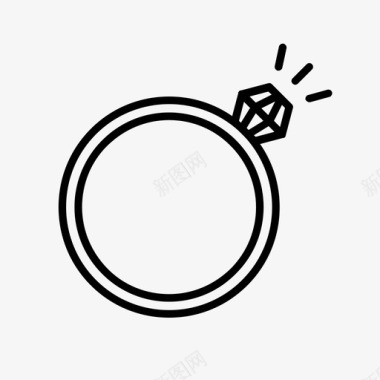 订婚戒指钻石婚姻图标