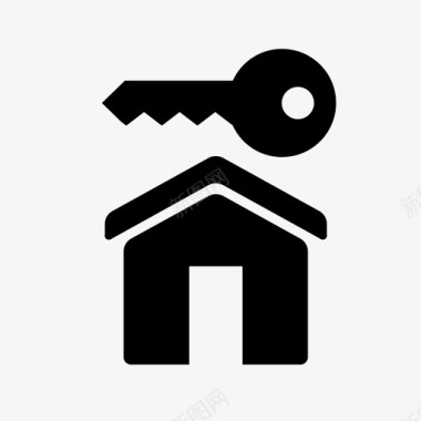彩会建筑钥匙和房子房地产新房子图标