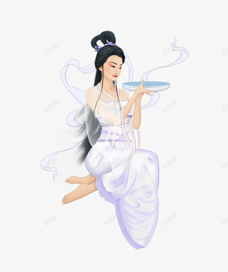 嫦娥仙女国风插画png免抠素材_88icon https://88icon.com 嫦娥 仙女 国风 插画