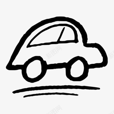 小轿车小轿车涂鸦小型汽车涂鸦驾驶图标