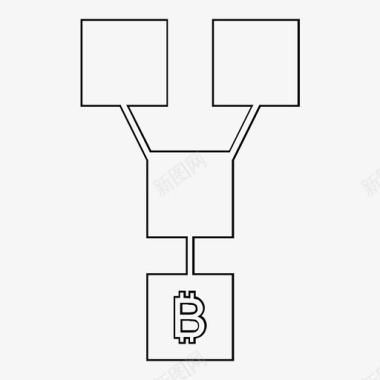 区块链区块链加密货币ptop分散货币图标