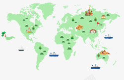 世界地图邮轮旅游豪华攻略游轮素材