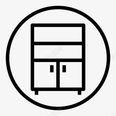 室内设计橱柜梳妆台家具图标
