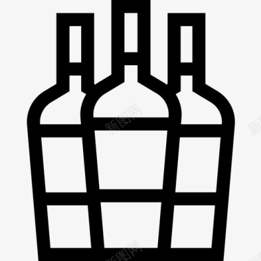 酒瓶贴标签简单的葡萄酒图标