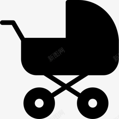 绿色婴儿推车婴儿推车儿童推图标