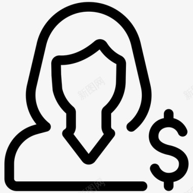 火焰美元图标个人金融美元业务线第7卷图标