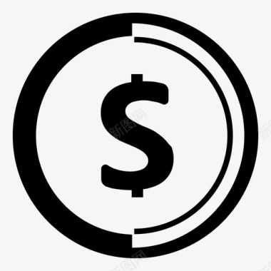 火焰美元图标硬币货币美元图标