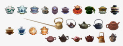茶杯茶碗紫砂壶茶壶陶瓷竹编茶具素材