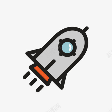 火箭儿童画飞机图标