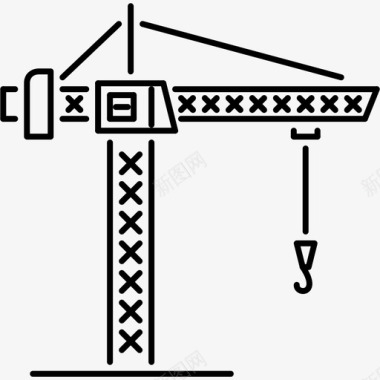 农机修理起重机建筑吊钩图标