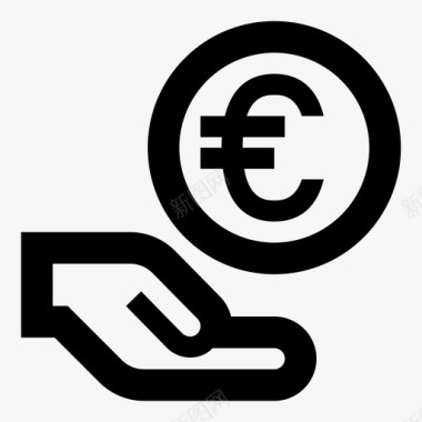 捐款货币欧元图标