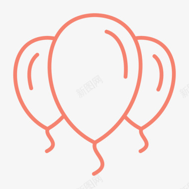 气球气球空气生日图标
