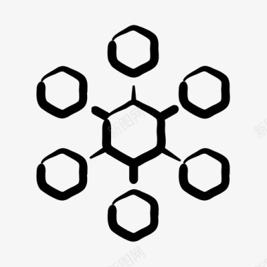 手绘组织结构连接交换网络图标