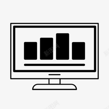 SEM分析统计计算机分析条形图基金图标