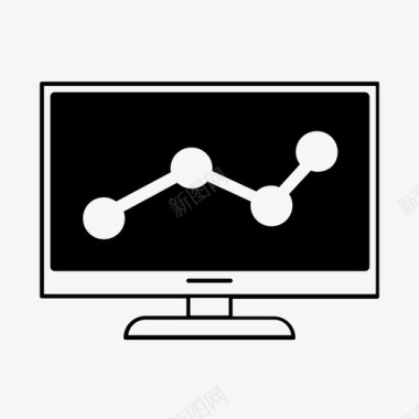 财务分析计算机分析基金线图图标