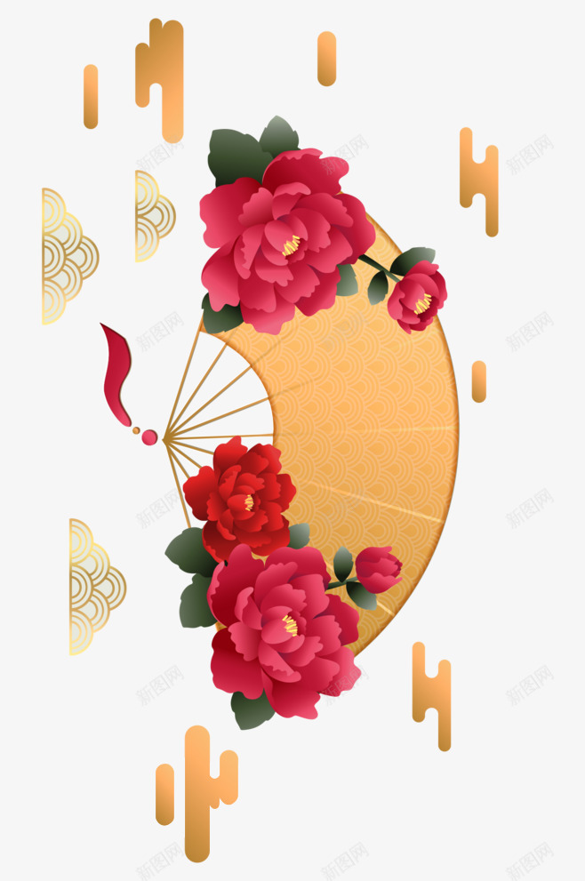 纸扇祥云花瓣png免抠素材_88icon https://88icon.com 纸扇 祥云 花瓣