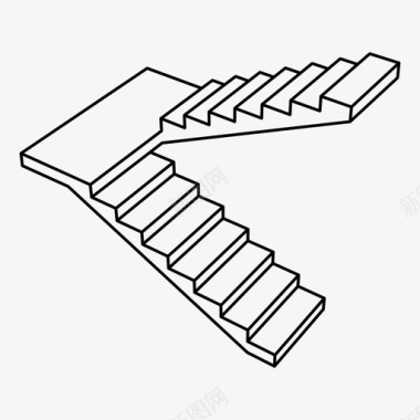 楼梯背景楼梯建筑构件攀爬图标