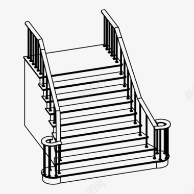 楼梯爬台阶图标