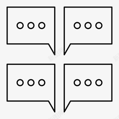 语音对话气泡多信息消息新闻图标