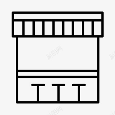 零售海报咖啡馆建筑零售图标