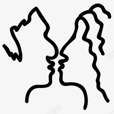 异性相爱吻爱迷恋图标