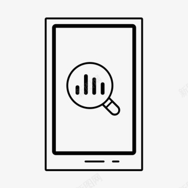 立体几何分析图移动分析条形图放大镜搜索图标