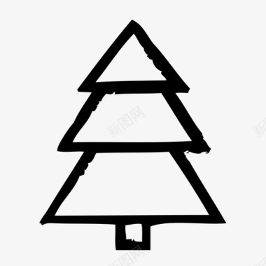 圣诞树冬天素描2图标