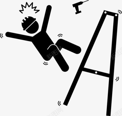 摔下从梯子上摔下来建筑保险图标