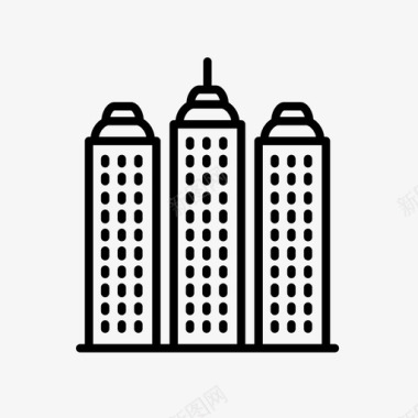 建筑物城市曼哈顿图标