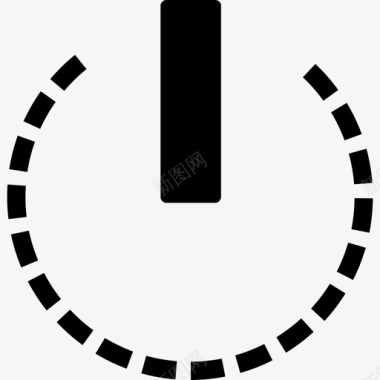 虚线圆标志freepikons接口的电源圆形符号图标