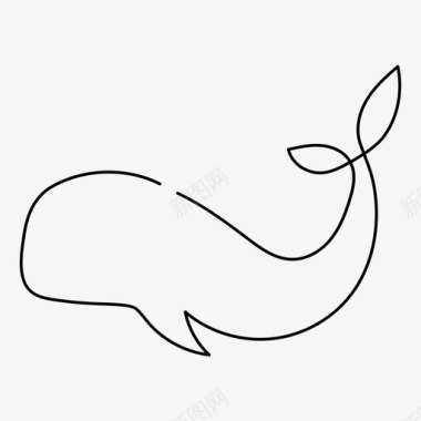 单线鲸鱼动物鱼图标