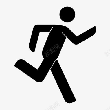 运动人跑步冲刺赛跑图标