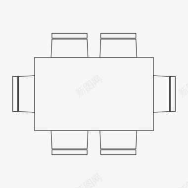 平面图标桌子鸟瞰餐桌图标