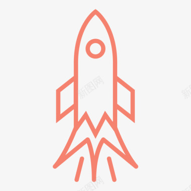 火箭儿童画导弹火箭天空图标