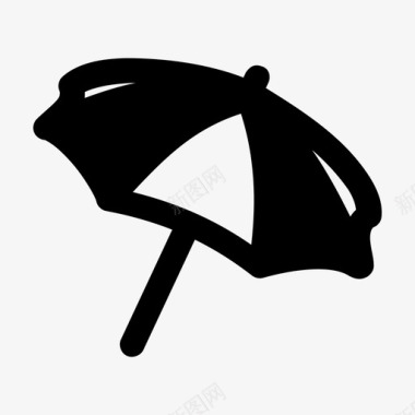 雨沙滩伞阳伞雨图标