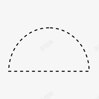 虚线半圆几何半圆图标
