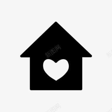 爱心家庭房子家庭幸福图标