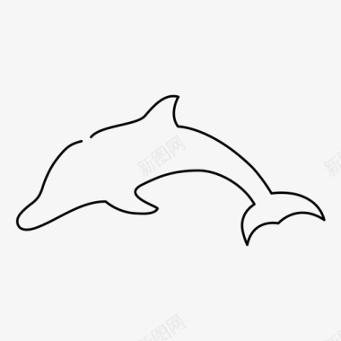 单线海豚动物鱼图标