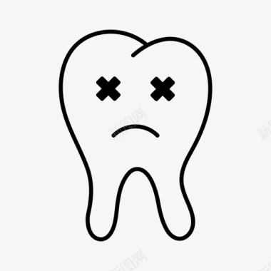 牙疼龋齿裂牙图标