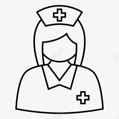 医院护士站护士治疗康复图标
