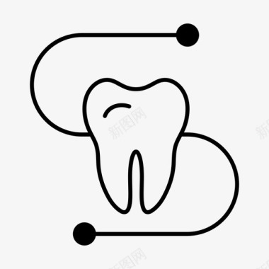 小牙齿牙线牙齿卫生药物图标