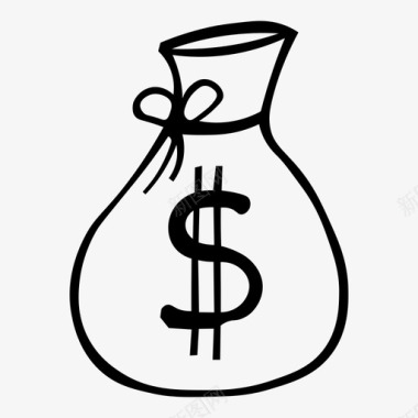 火焰美元图标钱袋现金美元图标