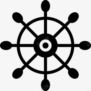 水粉背景导航轮子海洋水图标