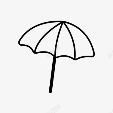 雨伞夏日沙滩炎热的沙滩图标