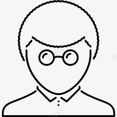 男人眼镜发型图标