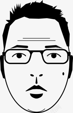 戴眼镜的人设计师肖像图标