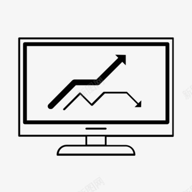 绿色折线箭头基金分析折线图箭头折线图图标